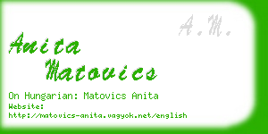 anita matovics business card